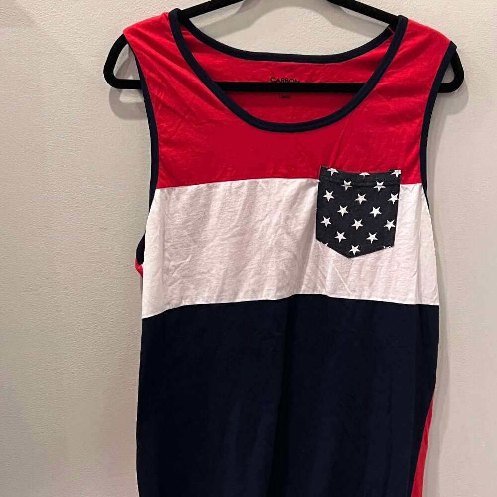 Men's Red, White and Blue Muscle Shirt, Tank Top, size Large